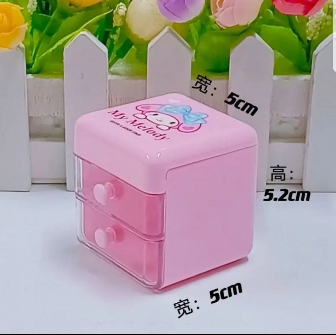 Hello Kitty Double Drawer Storage Box, Cute Cartoon Mini Drawer For Kids, Child Desktop Storage Box Hello Kitty Double Drawer Storage Box, Cute Cartoon Mini Drawer For Kids, Child Desktop Storage Box